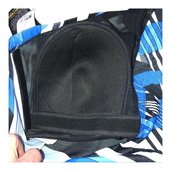 NWT Longitude Woman Halterneck swimsuit ib blue & white size 20 W - Picture 7 of 11